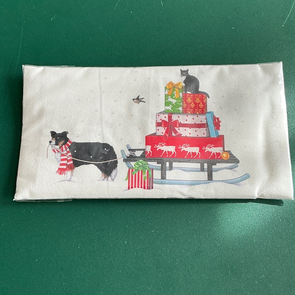 CHRISTMAS FLOUR SACK KITCHEN TOWEL 30x30 NIP